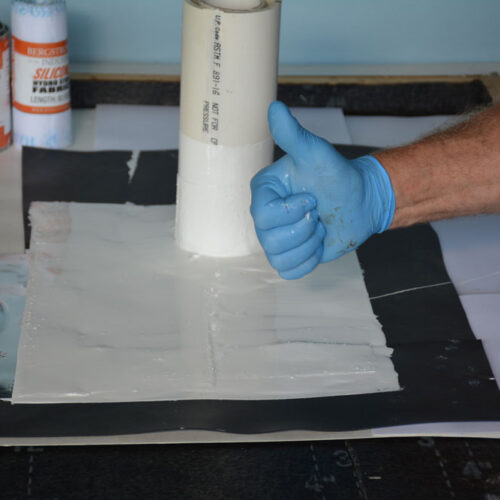 The Super Silicone Seal will be touch dry after 60 min but need another 24 hours to cure