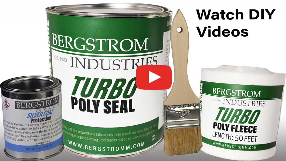Turbo Poly Seal 1 Gal /Silver Coat 1 Pint/ 50 Fleece/ Brush Bergstrom