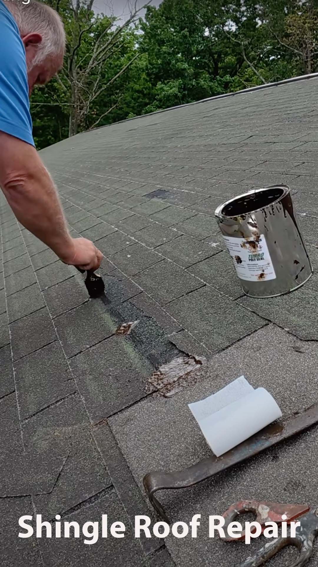 Repair shingle Roofs with Turbo poly Seal