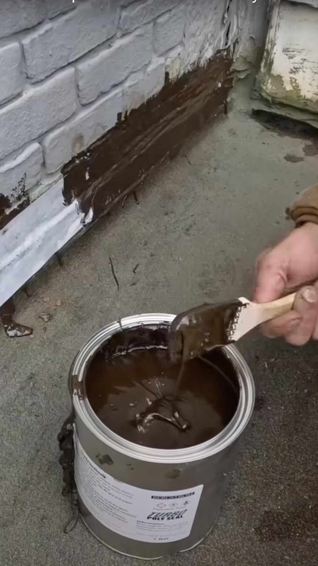 Repairing wall flashing on cement, brick, concrete, and stucco.