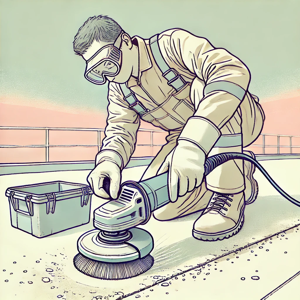 Use an Angle Grinder with steel brush to clean surface