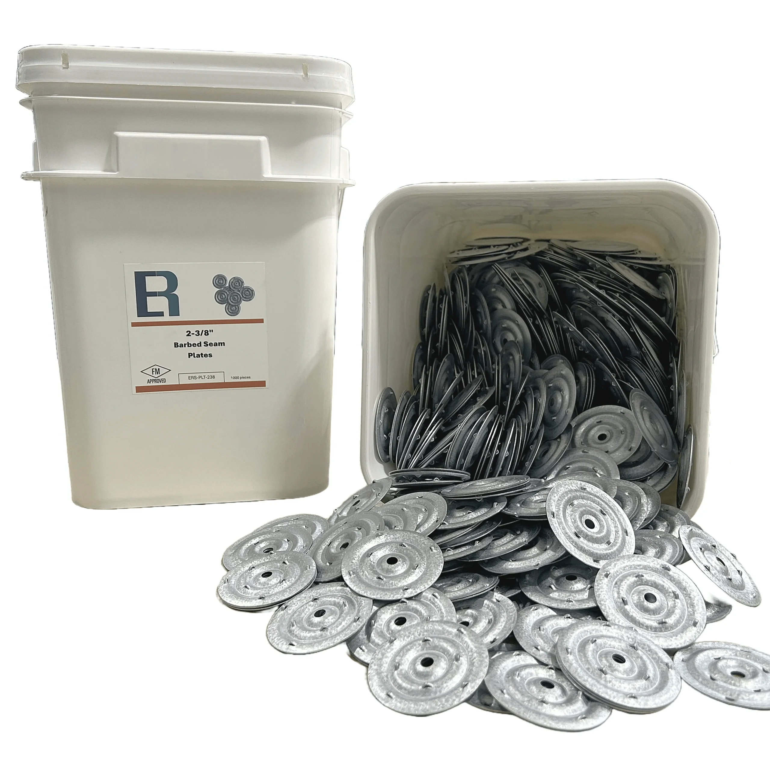 Barbed metal seam plates