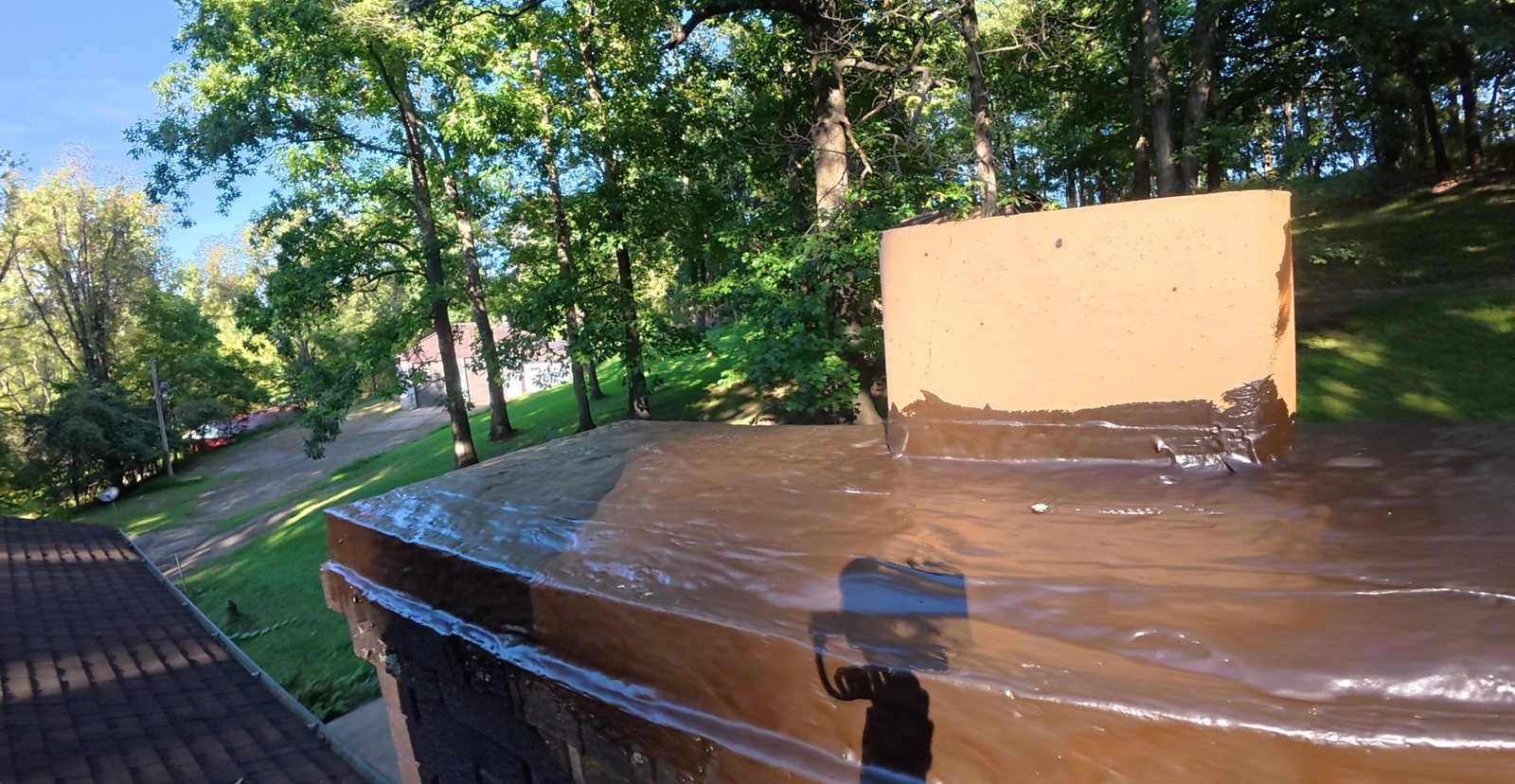Chimney crown repair with Turbo Poly Seal — After Turbo Poly Seal application