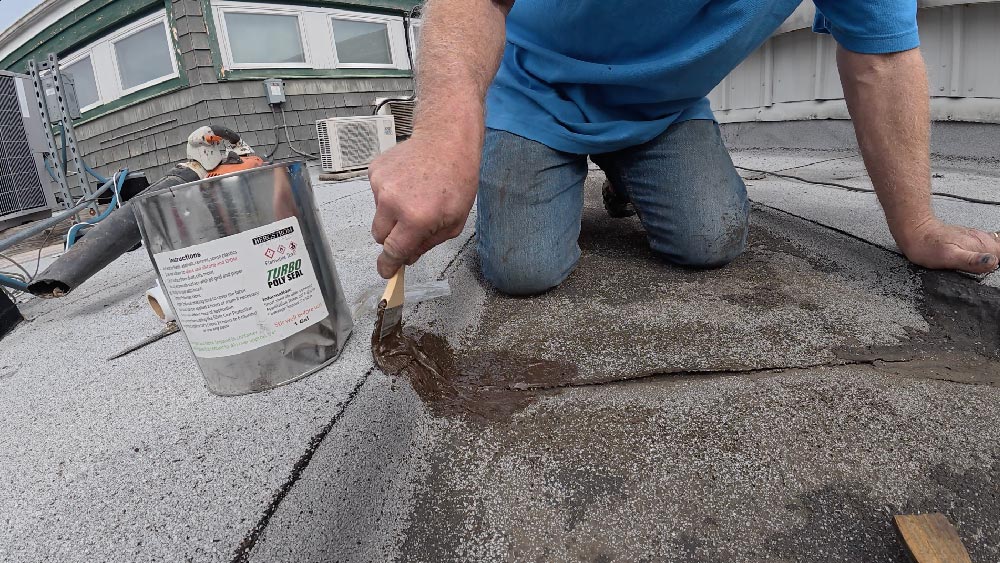 Apply 1st coat of Turbo Poly Seal with disposable brush