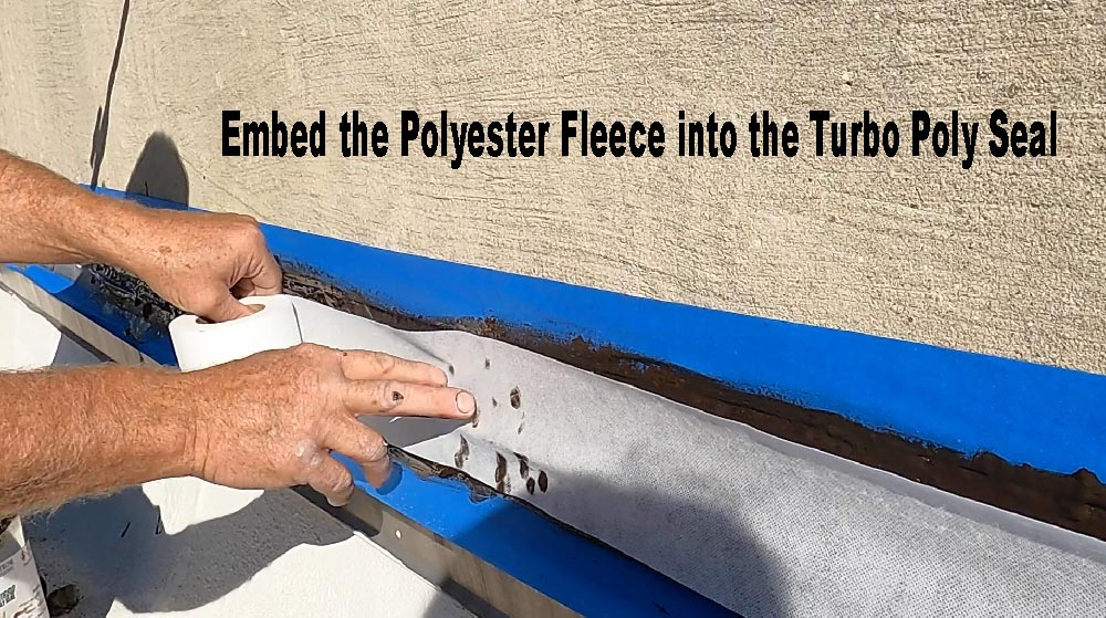 Embed the Polyester fleece into the Turbo Poly Seal. Make sure to cover at least 1" of surface on either side of the transition